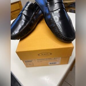 TOD'S black Gommino Driving Shoes Leather Loafers Men's Tod’s Sz 8.5 ( US 9.5)